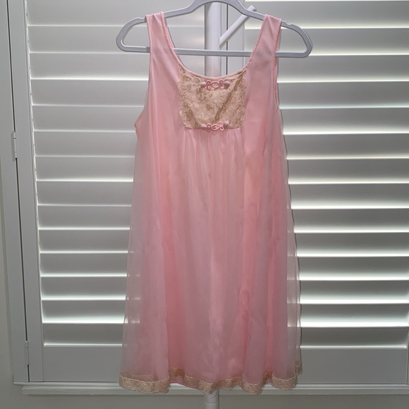 VAL MODE VINTAGE PEIGNOIR SET SOFT PINK SMALL - Picture 3 of 17